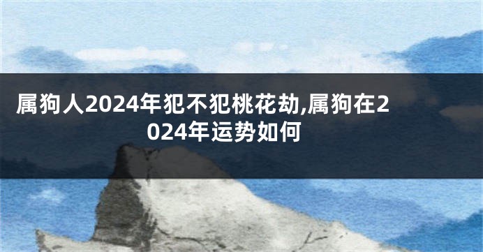 属狗人2024年犯不犯桃花劫,属狗在2024年运势如何