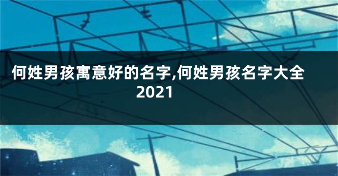 何姓男孩寓意好的名字,何姓男孩名字大全2021