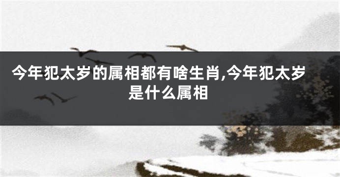 今年犯太岁的属相都有啥生肖,今年犯太岁是什么属相