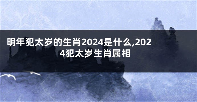 明年犯太岁的生肖2024是什么,2024犯太岁生肖属相