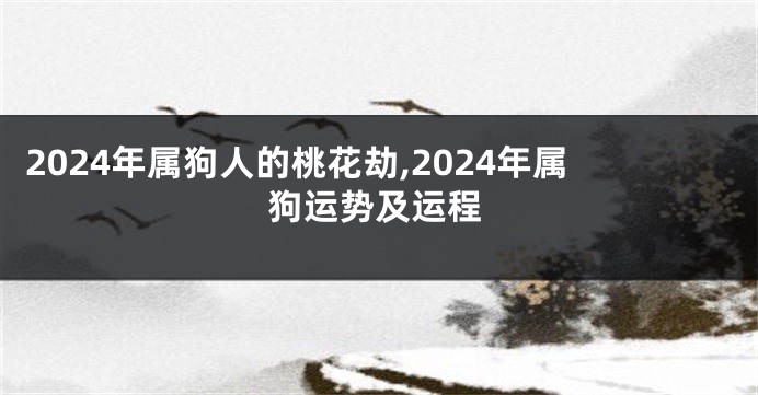 2024年属狗人的桃花劫,2024年属狗运势及运程