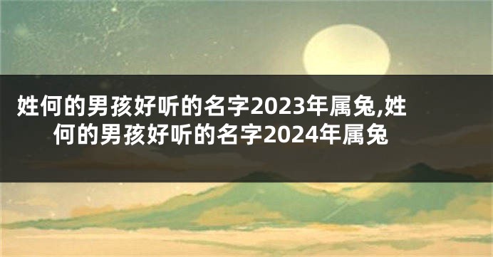 姓何的男孩好听的名字2023年属兔,姓何的男孩好听的名字2024年属兔