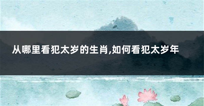 从哪里看犯太岁的生肖,如何看犯太岁年