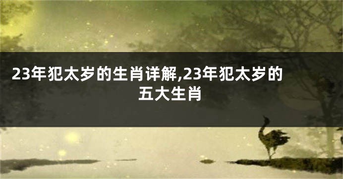 23年犯太岁的生肖详解,23年犯太岁的五大生肖