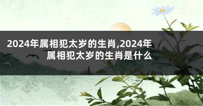 2024年属相犯太岁的生肖,2024年属相犯太岁的生肖是什么